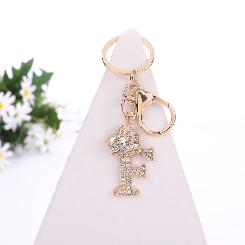 Wholesale Zinc Alloy Alphabet Rhinestone Keychain
